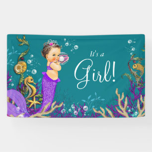 Mermaid Baby Dusche Banner