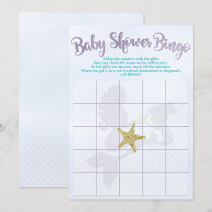 Mermaid Baby Dusche Bingo Cards Einladung