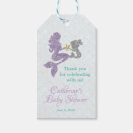 Mermaid Baby Dusche danke Tags Gunsten Tags Geschenkanhänger