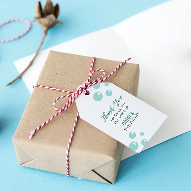 Mermaid Baby Dusche farbenfrohe Qualle Wasserfarbe Geschenkanhänger (Von Creator hochgeladen)