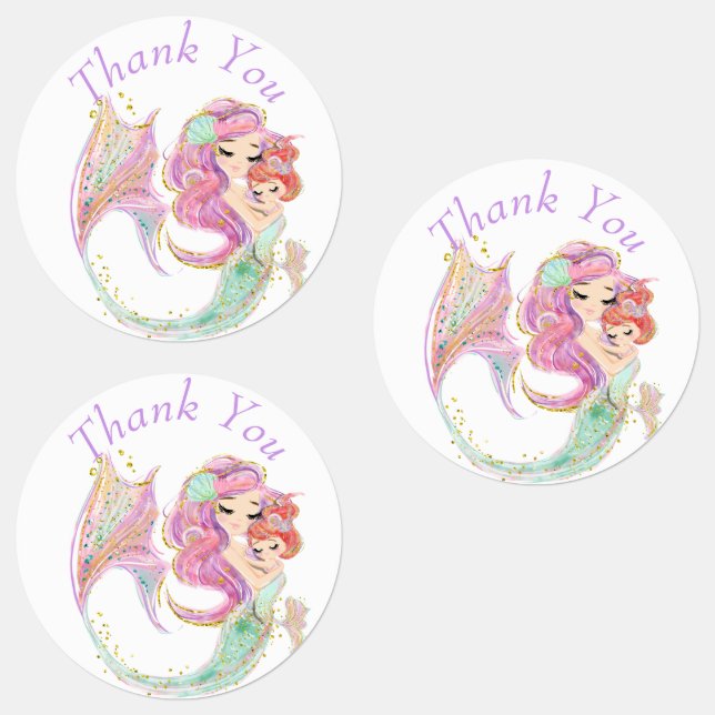 Mermaid Baby Dusche Sweet Little Mermaid Etiketten (Gruppe)