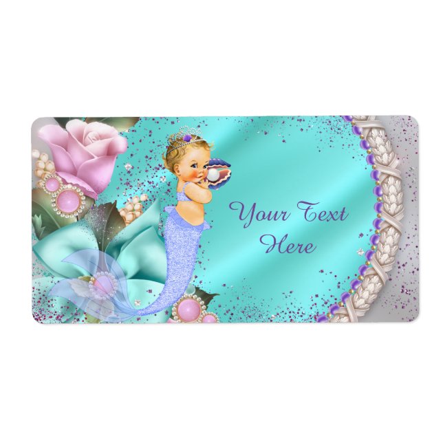 Mermaid Baby Dusche Wasserflasche (Vorne)