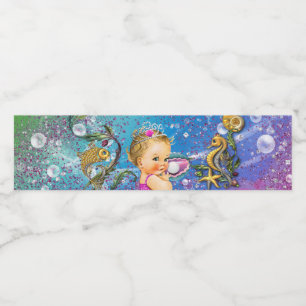 Mermaid Baby Dusche Wasserflaschen Etiketten