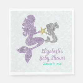 Mermaid Baby Duwer Servietten Glitzer Mermaids