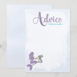 Mermaid Baby Shower Advice für die Eltern Karten