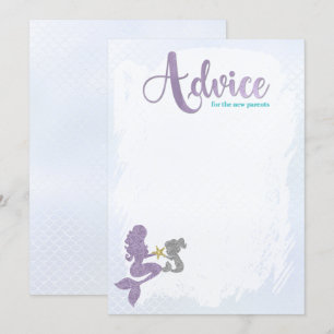 Mermaid Baby Shower Advice für die Eltern Karten