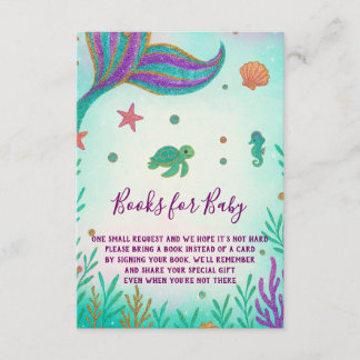 Mermaid Baby Shower Books für Babys Begleitkarte