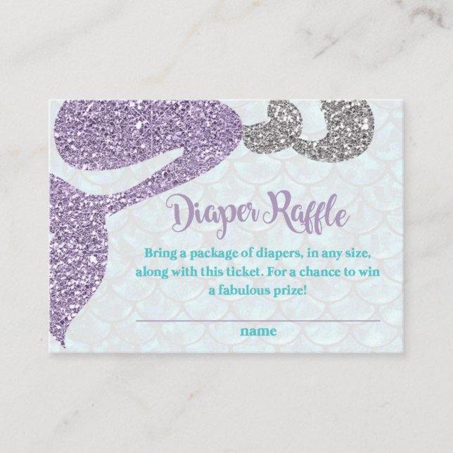 Mermaid Baby Shower Diaper Packkarten Begleitkarte (Vorderseite)