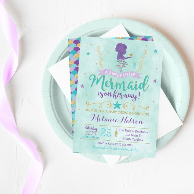 Mermaid Baby Shower Einladung (Von Creator hochgeladen)