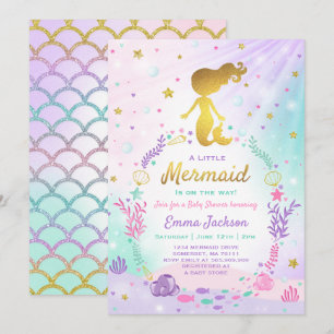 Mermaid Baby Shower Einladung Kleine Mermaid Baby