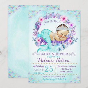 Mermaid Baby Shower Einladung Sprinkle
