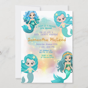 Mermaid Baby Shower Girl Under Sea Einladung