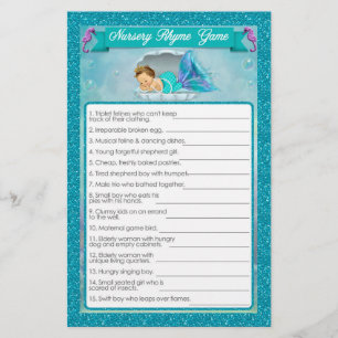 Mermaid Baby Shower Kinderzimmer Rhyme Game #130