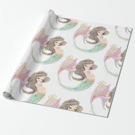 Mermaid Babydusche. Unter dem Meer. Glitzer Geschenkpapier