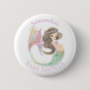 Mermaid Babydusche. Unter dem Meer. Schaltfläche G Button