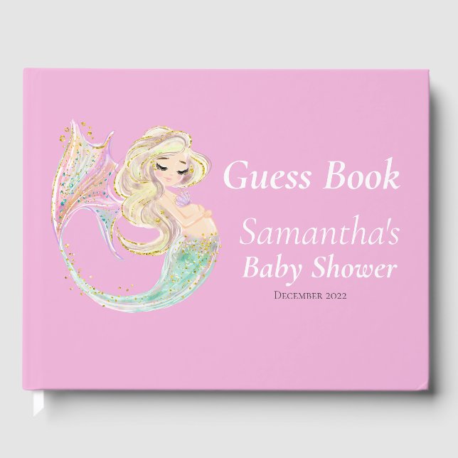 Mermaid Babydusche. Unter dem Meeresrosa-Gästebuch Gästebuch (Vorderseite)