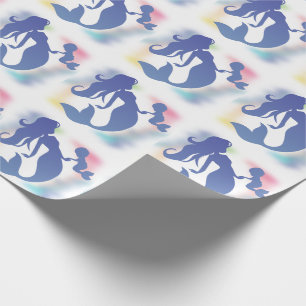 Mermaid Babydusche unter Meerespastel Geschenkpapier