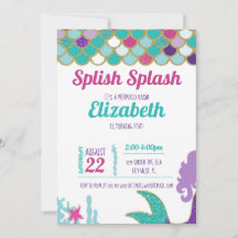 Mermaid Bash Invitation Anniversaire Turquoise Gol