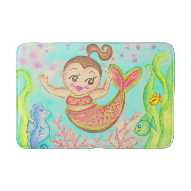 Mermaid Bath Mat Rug Badematte (Vorderseite)