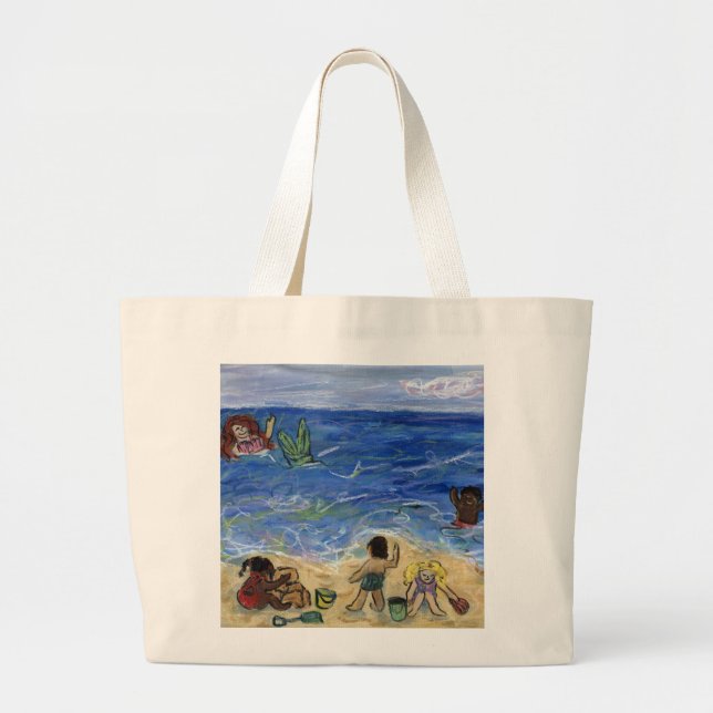Mermaid Beach Art Sacs fourre-tout personnalisés (Devant)