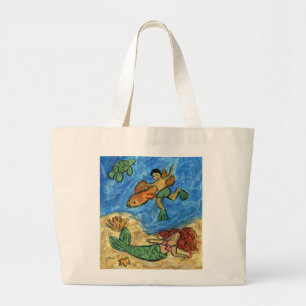 Mermaid Beach Art Sacs fourre-tout personnalisés