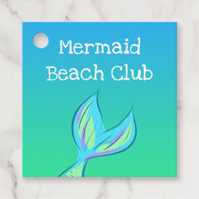 Mermaid Beach Club Party Geschenkanhänger (Vorderseite)