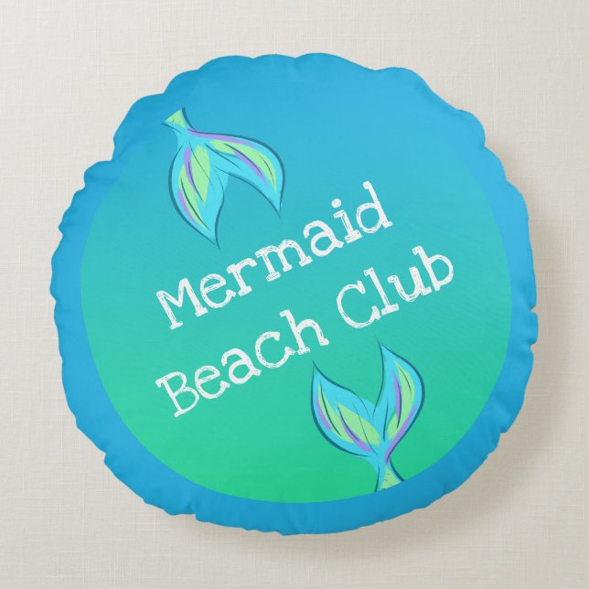 Mermaid Beach Club Rundes Kissen (Vorderseite)