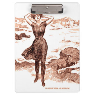 Mermaid Beach Gibson Girl Viktorianisch Antique Klemmbrett