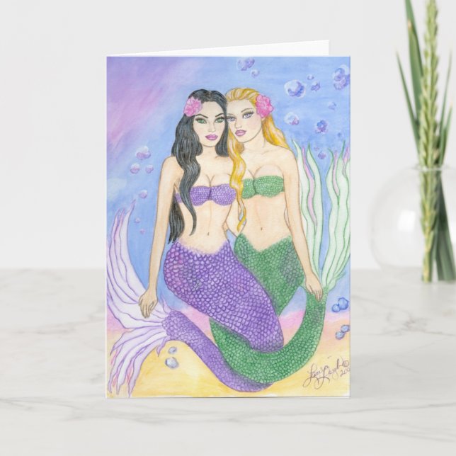 Mermaid Best Friends Karte (Vorderseite)