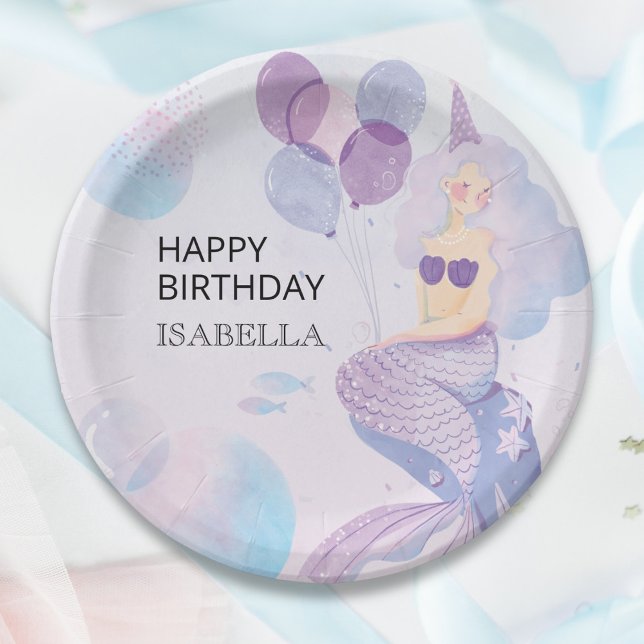 Mermaid Birthday Adventure Pappteller (Von Creator hochgeladen)