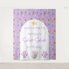 Mermaid Birthday Backdrop Tapestation Wandteppich