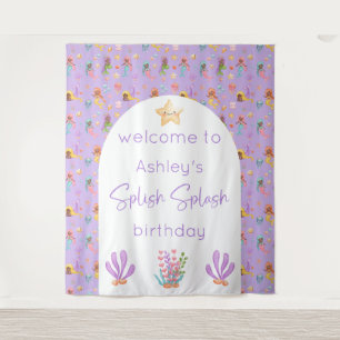 Mermaid Birthday Backdrop Tapestation Wandteppich