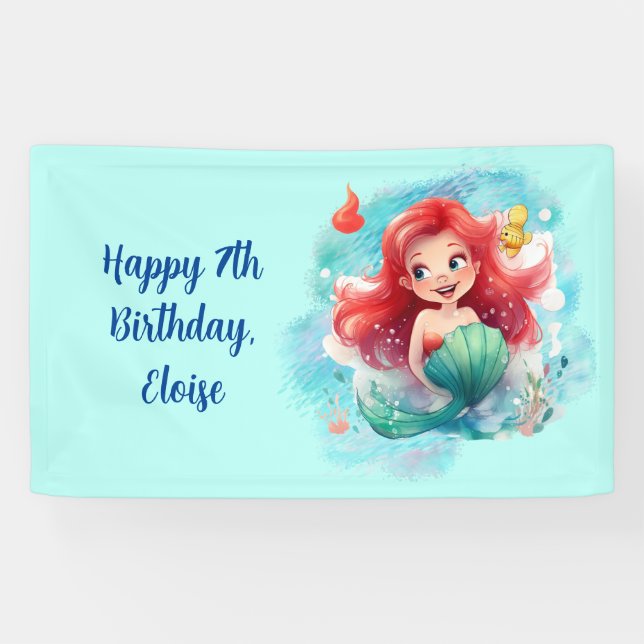 Mermaid Birthday Banner (Horizontal)