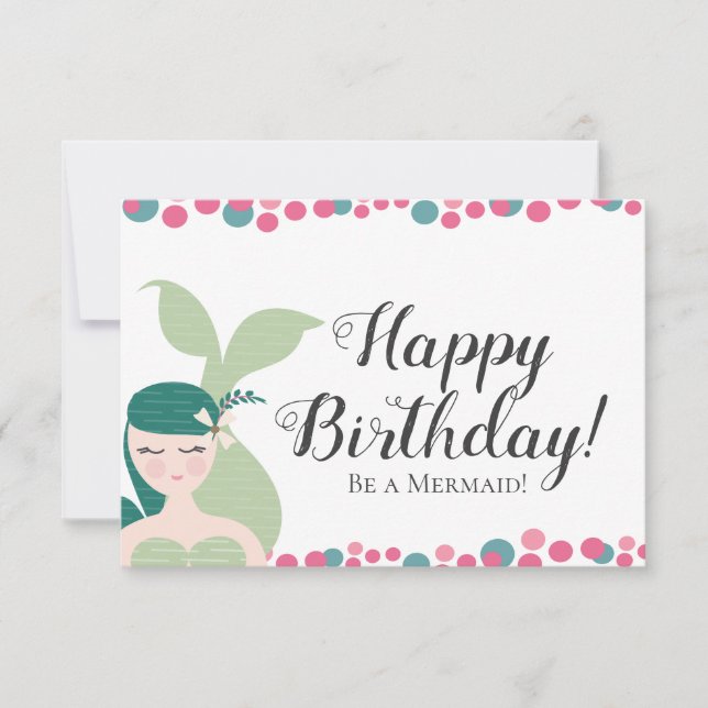 Mermaid Birthday Card Karte (Vorderseite)