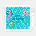 Mermaid Birthday Custom Ocean Party Serviette<br><div class="desc">Mit diesen personalisierten Ozeanserien-Party-Servietten, die in einem lustigen, meeresinspirierten Design in Rosa und Blau gehalten sind, wird ihr Geburtstag von Meerjungfrau zauberhaft. Fügen Sie dem Geburtstagsmädchen den Namen und das Alter hinzu, um eine besondere Touch für Ihre Feier zu schaffen. Koordiniert mit unserer kompletten Mermaid Party Kollektion - perfekt für...</div>