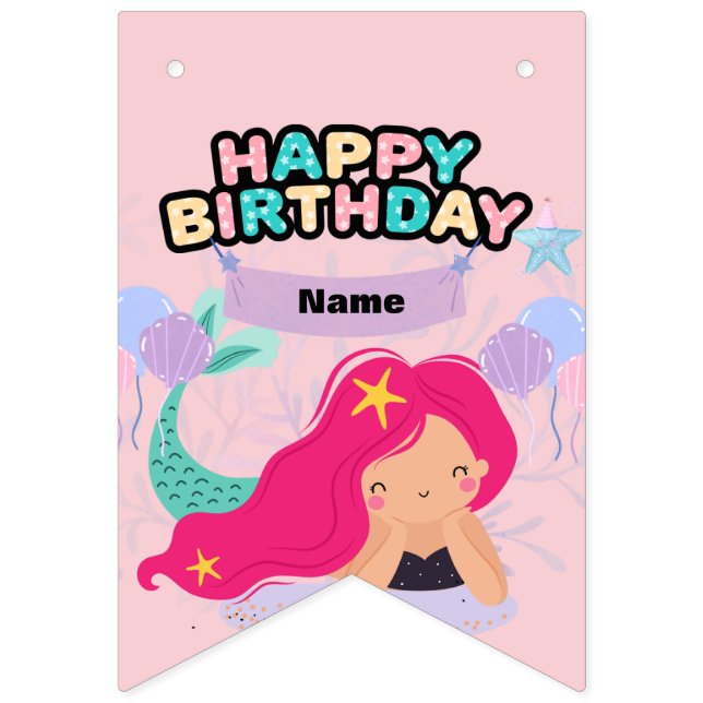 Mermaid Birthday Design Banner (Sechzehnte Fahne)