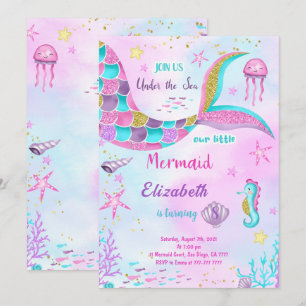 Mermaid Birthday Einladung