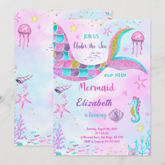 Mermaid Birthday Einladung