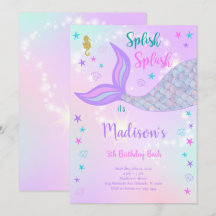 Mermaid Birthday Einladung