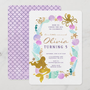 Mermaid Birthday Einladung