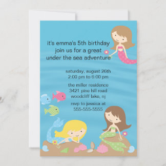 Mermaid Birthday Einladung