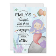 Mermaid Birthday Einladung
