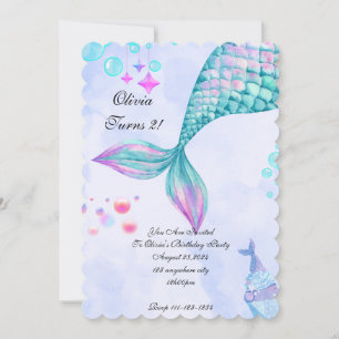 Mermaid Birthday Einladung