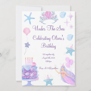 Mermaid Birthday Einladung