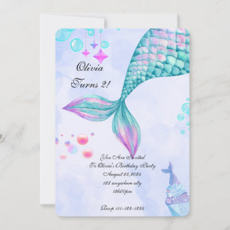 Mermaid Birthday Einladung