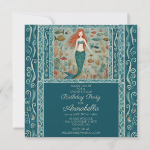 Mermaid Birthday Einladung