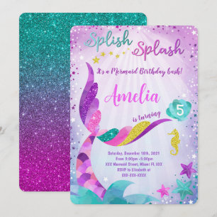 Mermaid Birthday Einladung
