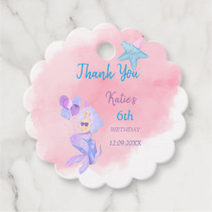 Mermaid Birthday Einladung Geschenkanhänger