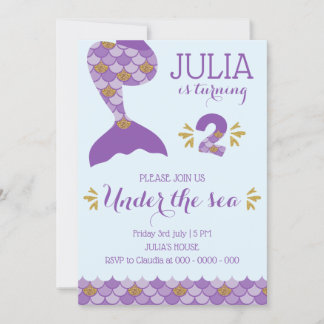 Mermaid Birthday Einladung Mermaid Nummer 2