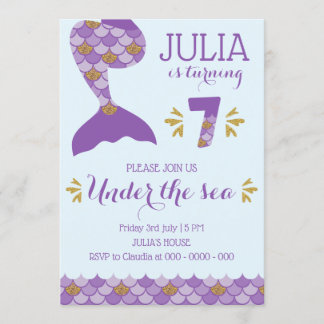 Mermaid Birthday Einladung Mermaid Nummer 7